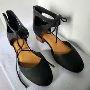 GB Girls Charcoal Lace-Up Block Heels